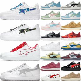 2024 Sta Low men women Casual Shoes Designer Nigo Bathing Apes mens sneaker Grey Black Patent Leather Green White ABC Camo Blue Pink Suede women sneaker SIKP