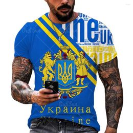 Men's T Shirts D Printed Ukrainian Flag T-shirt Short Sleeve Summer Ice Silk Comfortablegraphic Shirtst Shirt For Men