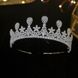 High quality crystal cubic zirconia wedding bridal tiara luxury crown tiara women's dance party hair accessories2828