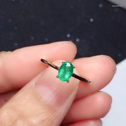 Cluster Rings Natural Emerald Ring For Daily Wear Sale 4mm 6mm Silver Jewellery Simple 925 Gift Woman