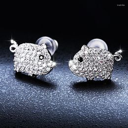 Stud Earrings HUAMI 2023 Simple Cute Pig Earring Gold Silver Color Needle Sweet For Women Jewelry Gift Girlfriend