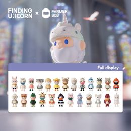 Blind box Finding Unicorn FARMER BOB Social Animal Series BoxMystery Box Cute Action Anime Figure Kawaii Model Designer Doll Toys 230901