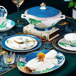 Dinnerware Sets Nordic Bowls And Dishes Set Domestic Chinese Bone China Tableware Plates Ceramic Rice Chopsticks