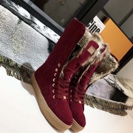 Designer-Stiefel mit Buchstaben-Lammhaar, verdickte Schneestiefel für Damen, neue modische Stiefel, rutschfeste und warme Baumwollschuhe 06