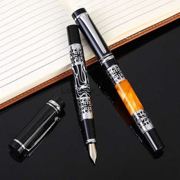 Fountain Pens New Arrival Full Metal Brand Ink Fountain Pen Business Men Big Size Luxury Heavy Fat Writing Pen Buy 2 Send Gift HKD230904