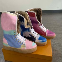 Tasarımcı Botlar Mektup Kuzu Saç Kalın Kar Botları Kadınların Yeni Şık Botları, Kayma ve Sıcak Pamuk Ayakkabıları 17