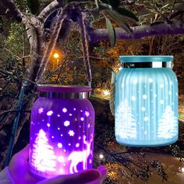 Other Event Party Supplies Garden Decoration Waterproof Solar Lantern Glass Bottle Jar LED Christmas Lights Unique Crack Pattern Ball Hanging Light 230901