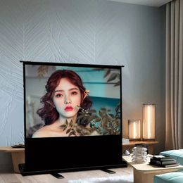 120inch Motorised Floor Self-Rising 8K ALR Projection Screen For Smart Home 4K 16:9 Long Throw Projector Screen Grey With Remote