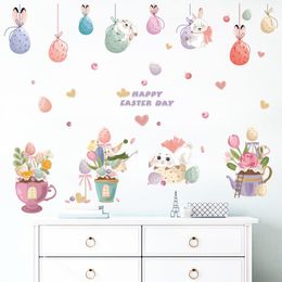 Wall Stickers Cartoon Candy Pendant For Kids Room Decoration Potted Mural Pvc Kindergarten Backdrop Decals Removable