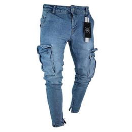 Men's Jeans Mens Denim Pocket Pants Summer Autumn Thin Slim Regular Fit Straight Elasticity Stretchy Male279z
