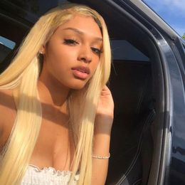 Ishow Straight Brazilian Human Hair Wigs Blonde Colour 613 Lace Front Wig for Women Girls All Ages 8-28inch Peruvian Malaysian Full235J