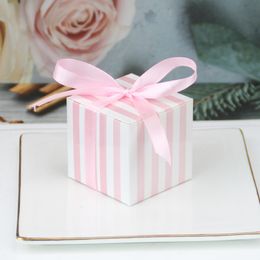 Creative Mini Stripe Pattern Candy Box Candy Packaging Carton Wedding Gift Box Event & Party Supplies Wedding Favors