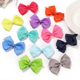 Hair Accessories 4.5' Sweet Candy Colour Bow Clips Kids Girls Handmade Cute Baby Gift Wholesale
