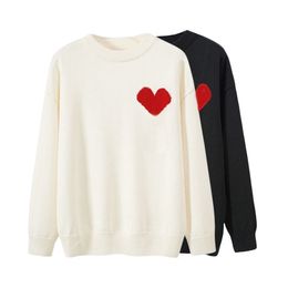 Sighipista designer Love Heart A Remoidery Woman amante cardigan in maglia rotonda collo alto colletto lettera di moda da donna bianca black maniche lunghe abbigliamento camicia pullover