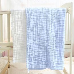 Blankets 6-layer Children's Gauze Bath Towel Cape Cartoon Printed Baby Blanket Solid Colour