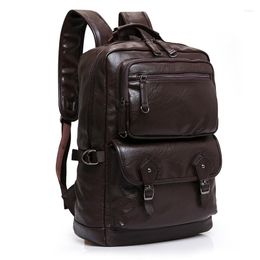 Backpack 2023 Men Backpacks Fashion High Quality Leather Male Korean Student Boy Business Laptop School Computer Bags