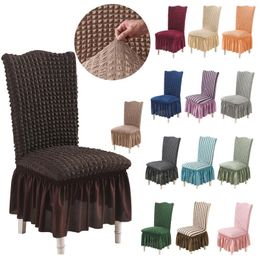 Chair Covers Leg Wedge 2 In 1 Bubble Plaid Stretch Dining Slipcovers Thick With Cover Skirt Car Seat Warmer Pad