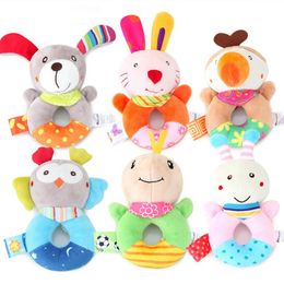 Rattles Mobiles Baby Plush Rattle Cartoon Animals Crib Mobile Bed Bell Toys 012 Months Infant Toddler Early Educational Toy for born Gifts 230901