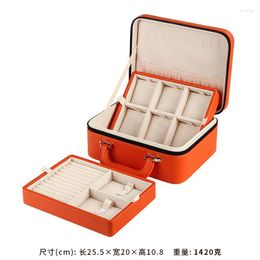 Jewelry Pouches In Stock Double-layer Detachable Storage Box Large Capacity Portable Travel Ring Suitcase 3 Colors Available