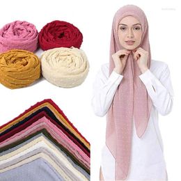 Ethnic Clothing Wholesale 10pcs Chiffon Scarf Plain Soft Malaysia Hijab Ball Shawl Long Muslim Headscarf Solid Wraps Turbans Arab Headband