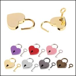 Door Locks kitchen handles Heart Shape Vintage Metal Mini Padlock Small Bag Suitcase Lage Box Diary Book Key Lock With Drop Delivery Home Garden