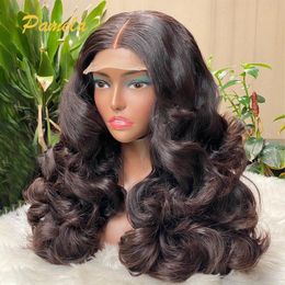 Synthetic Wigs Super Double Drawn 250% Density Loose Deep Wave 13X6 HD Transparent Lace Front Glueless Wig Human Hair Ready To Go Pre Plucked 230901