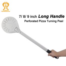 Long Handle 7 8 9 Inch Perforated Pizza Turning Peel Pizza Shovel Non-Slip Handle Pizza Tool193z