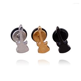 Stud Earrings Alisouy 1 Pair Stainless Steel Guitar Shape Music Hobbies Men Women Ear Plug Jewellery For Cool Girl Boy