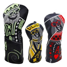 Other Golf Products Kings and queens and knights Golf Club Wood Headcovers Driver Fairway Woods Hybrid Cover Pographing in kind fast delivery 230901