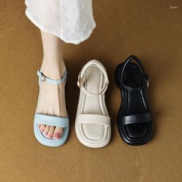 Shoes Brand Women Toe Sandals Square Design Sandalias Concise Pumps Summer Chaussures Femem INS Zapatillas Casua 295