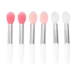 Makeup Brushes 6pcs Silicone Lip Lipstick Applicator Wand Tool For Smoother Fuller Appearance 48mm