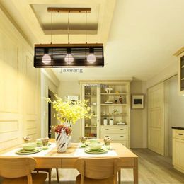 Pendant Lamps Japanese Restaurant Wood Lights Living Room Reading Hanging Lamp El Hall Dimmable Lustre Suspension Decor Art Loft