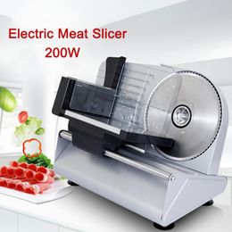 Fruit Vegetable Tools 200W Electric Meat Slicer Automatic Cutting Beef Mutton Roll Bread Machine Detachable Stainless Steel Knife Adjustable Thickness 230901