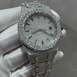 Ap Orologi Versione Vvs Moissanite Uomo Automatico Argento Diamanti Supera il test Movimento Eta di alta qualità Acciaio inossidabile 904l Orologio con zaffiro ghiacciato Impermeabile