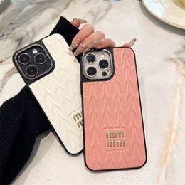 Cases Pink Cell Phone Cases For Mens Womens Designer Luxury iPhone Cover Unisex Fashion Brand Casual Trendy High Quality Leather Phoneca