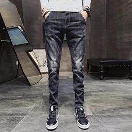 Spring Black Classic Fashion Designer Skinny Jeans Autumn Men Mens Casual High Quality Stretch Slim Fit Denim Trousers Men's3208