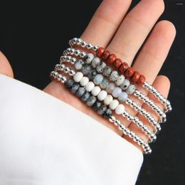 Charm Bracelets KELITCH Silver Plated Stone Beaded Braided Stretch Handmade Fashion Jewellery Women Bangle Accessories Wholesale