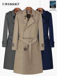 Women's Wool Blends Super long knee length trench coat men's double breasted khaki English style thickened wool liner windproof pure cotton jacket HKD230904