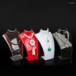 Jewellery Pouches 4 Colours Acrylic Mannequin Necklace Display Holder Earring Shelf