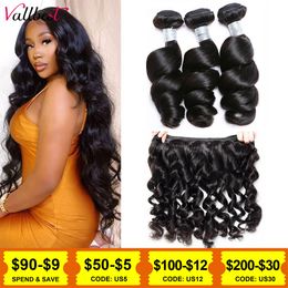 Lace Wigs Vall Loose Wave Bundles Human Hair Brazilian Hair Weave Bundles 1/3/4 PCS Human Hair Bundles Loose Wave Hair 230901