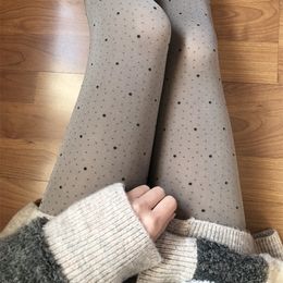 Women s Leggings LYNETTE S CHINOISERIE Spring Autumn Women Vintage Polka Dots Japanese Style Mori Girl Jacquard Velvet 100D Pantyhoses 230901