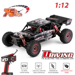 Electric/RC Car 75 KM/H WLtoys 124016 V2 RC Car Brushless 4WD Electric High Speed Off-Road Remote Control Drift Rc for Adults Toys 230901