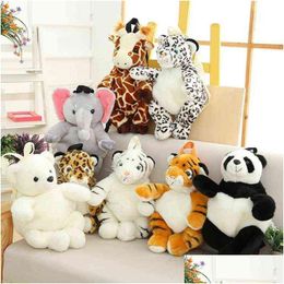 40Cm Creative Plush Animals Backpacks Kids Stuff Backpack Leopard Tiger Panda Polar Bear Giraffe School Bag Ldren Gift Drop Delivery Dh3Ru