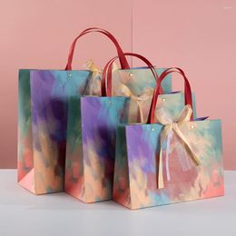 Gift Wrap 6PCS Abstract Art Oil Painting Bag DIY Handmade Paper Bronzing Craft Clothing Accessories