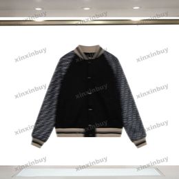 xinxinbuy Men designer Coat Jacket Panelled roma Double letter Print long sleeve women gray Black khaki green red S-XL