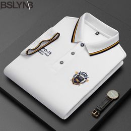 Men's Polos Korean Fashion Cotton Polo Shirt Embroidered Brand Tshirt Casual Lapel Short Sleeve TShirt 230901