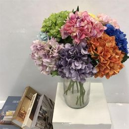 Decorative Flowers Artificial Flower 2-Leaf Hydrangea Wedding Props Plant Set Single