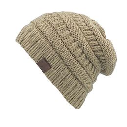 Trendy Simple Women Knitted Beanie Cap Casual Skull Caps Tridimensional Hat