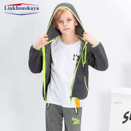 Giacche Giacca in pile per ragazzi Felpa con cappuccio Bambini Primavera Autunno Cappotti antivento con cappuccio Capispalla caldi Abbigliamento sportivo Abbigliamento scolastico 230904