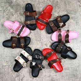 Designer Slippers slides sandals Summer Flats Sexy real leather platform Shoes Ladies Beach shoe designers leathers platform sandal Flats fashion Ladies